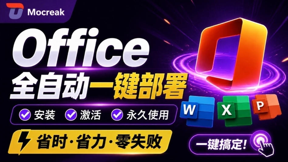 Office全自动一键部署安装,最高支持2024版本,可自定义安装组件,内置激活工具,全免费使用Mocreak!-精品虚拟资源库