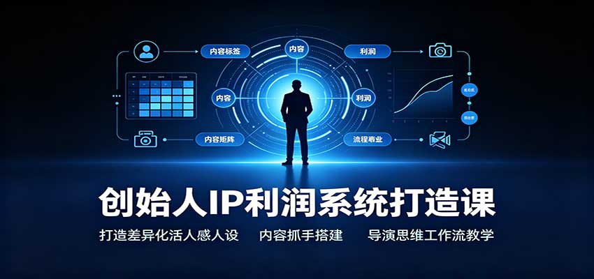 创始人IP利润系统打造课：打造差异化活人感人设，内容抓手搭建，导演思维工作流教学-精品虚拟资源库