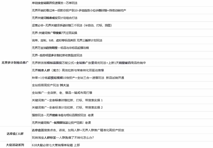 图片[2]-2026淘天开单秘籍PRO实战陪跑课程：全套落地运营玩法，一站式解决淘宝流量低、不出单难题(更新260823-精品虚拟资源库