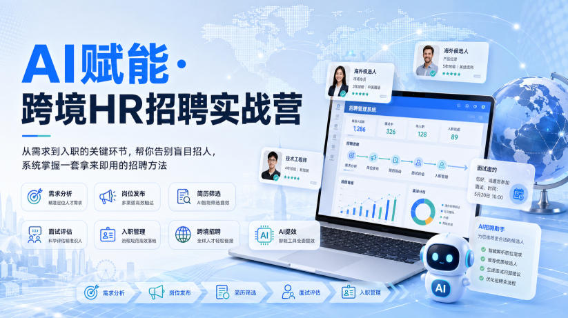 AI赋能·跨境HR招聘实战营，从需求到入职的关键环节，帮你告别盲目招人，系统掌握一套拿来即用的招聘方法-精品虚拟资源库