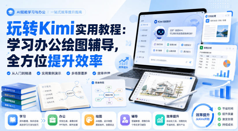 玩转Kimi实用教程：学习办公绘图辅导，全方位提升效率-精品虚拟资源库