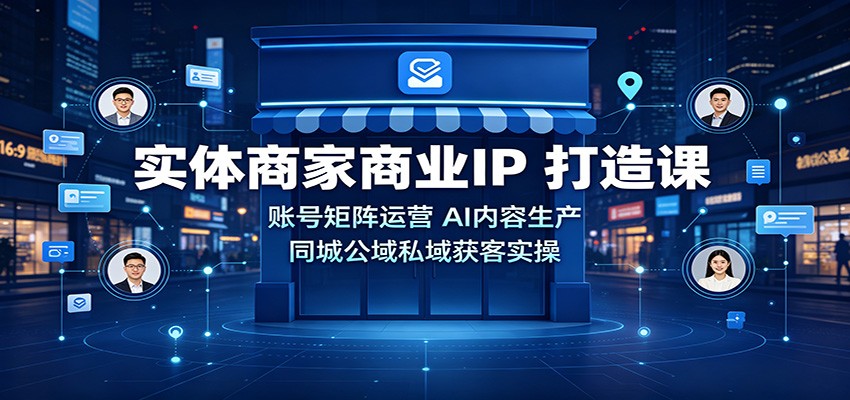 实体商家商业IP打造课：账号矩阵运营，AI内容生产，同城公域私域获客实操-精品虚拟资源库