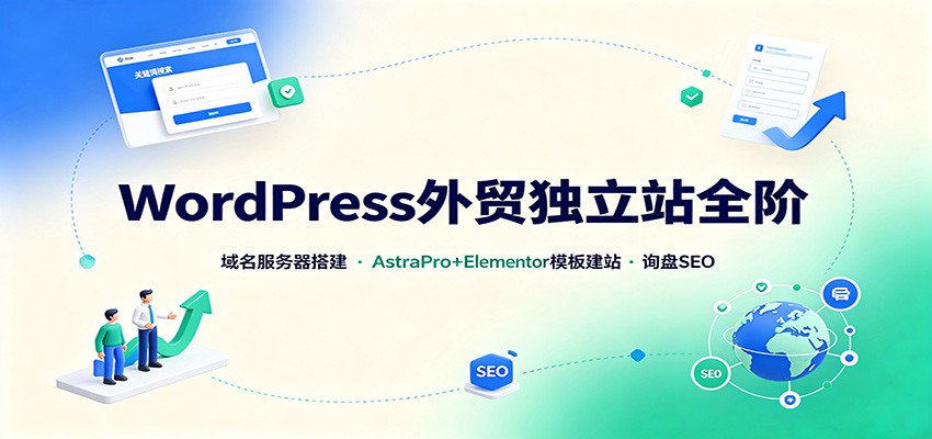 WordPress外贸独立站全阶：域名服务器搭建，AstraPro+Elementor模板建站与询盘询盘SEO-精品虚拟资源库