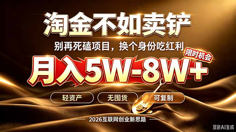 别再傻乎乎埋头跑项目!互联网真正赚钱逻辑:做卖铲人,拒绝当韭菜,逆风翻盘月入5-8W+-精品虚拟资源库