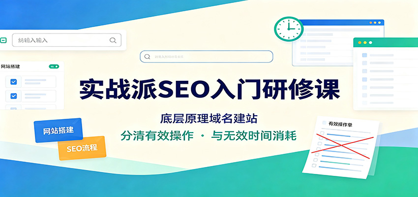 实战派SEO入门研修课：底层原理域名建站，分清有效操作与无效时间消耗-精品虚拟资源库