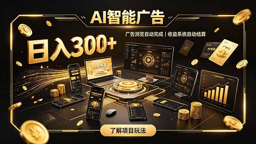 自研 AI 系统｜轻资产起步｜长期稳定收益｜宝妈 上班族轻轻松松日入300+-精品虚拟资源库