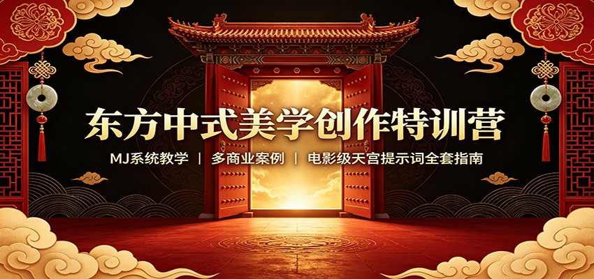 东方中式美学创作特训营：MJ系统教学，多商业案例，电影级天宫提示词全套指南-精品虚拟资源库