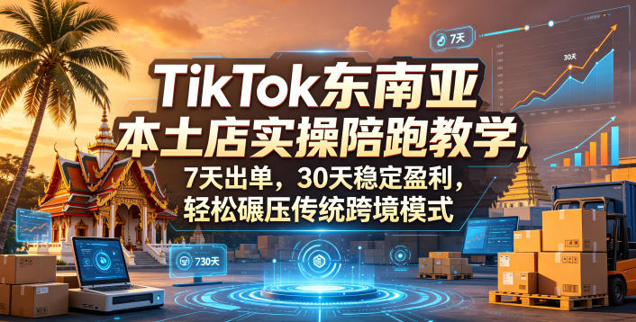 TikTok东南亚本土店实操陪跑教学，7天出单，30天稳定盈利，轻松碾压传统跨境模式(更新0819)-精品虚拟资源库
