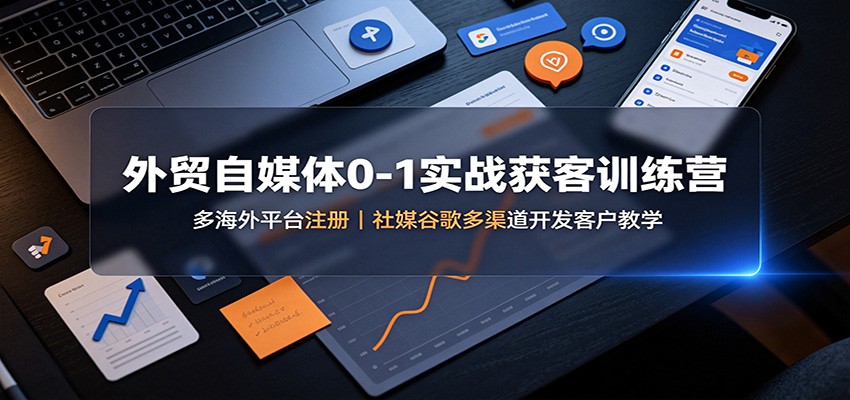 外贸自媒体0-1实战获客训练营：多海外平台注册，社媒谷歌多渠道开发客户教学-精品虚拟资源库