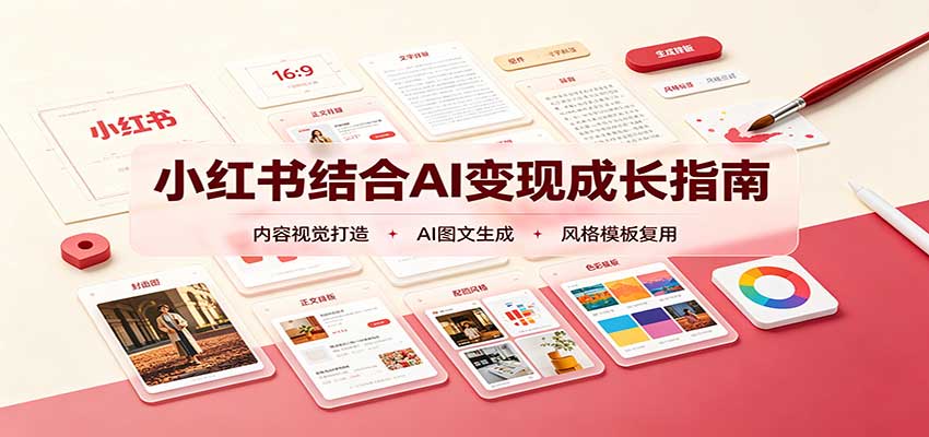小红书结合AI变现成长指南:账号精准定位,内容视觉打造,搭建可复制流量获客体系-精品虚拟资源库