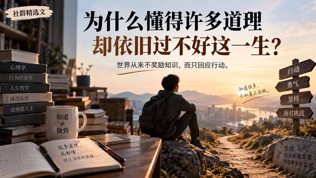 社群精选文:为什么懂得许多道理却依旧过不好这一生?-精品虚拟资源库