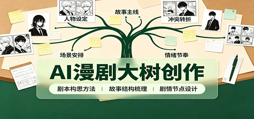 AI漫剧大树创作:剧本构思课程讲解,软件插件配置,配套工具资料完整梳理-精品虚拟资源库