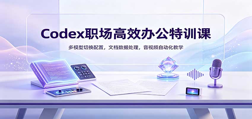 Codex职场高效办公特训课：多模型切换配置，文档数据处理，音视频自动化教学-精品虚拟资源库