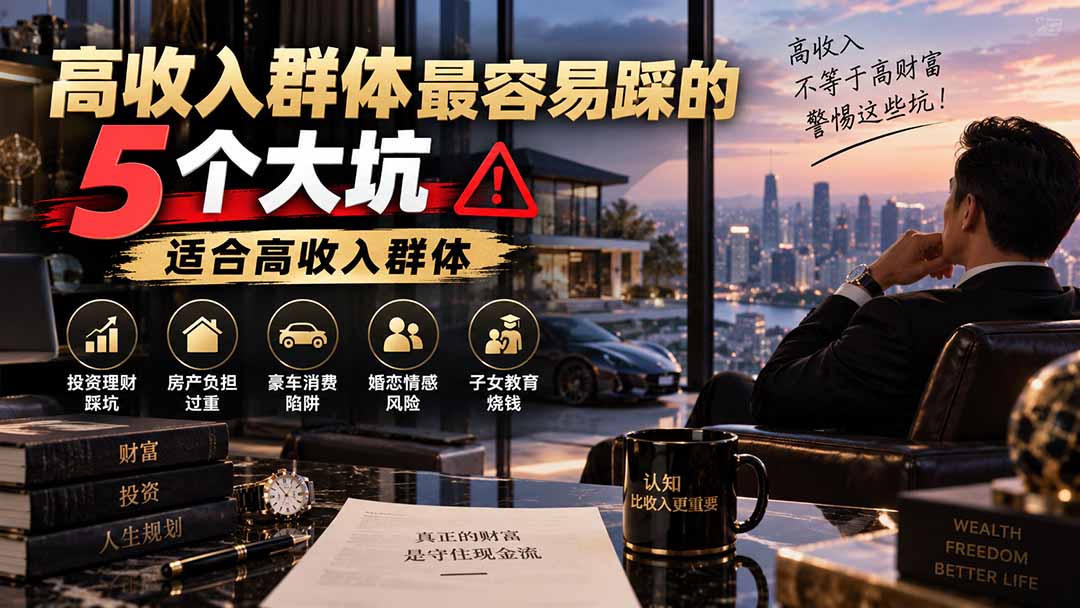 付费文章：高收入群体最容易踩的5个大坑，适合高收入群体-精品虚拟资源库