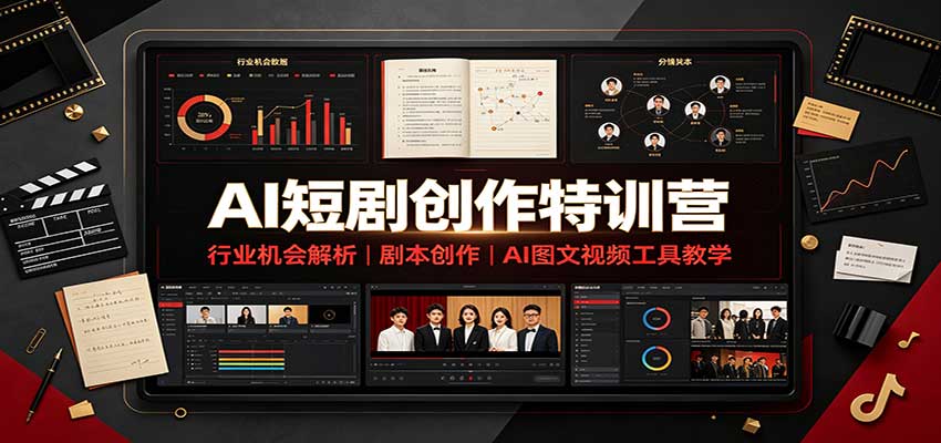 AI短剧创作特训营：行业机会解析，剧本创作，AI图文视频工具教学(文字版)-精品虚拟资源库