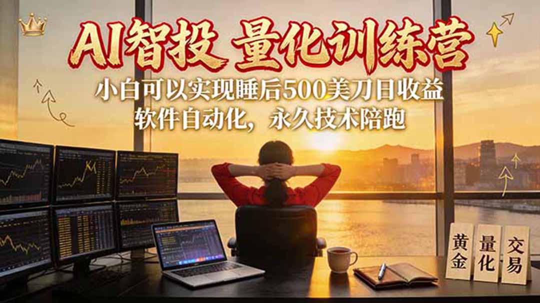 AI智投EA量化训练营【第三期】,多策略智投+防爆技术+趋势分析 ,轻松上手,矩阵放大,长期稳定。-精品虚拟资源库