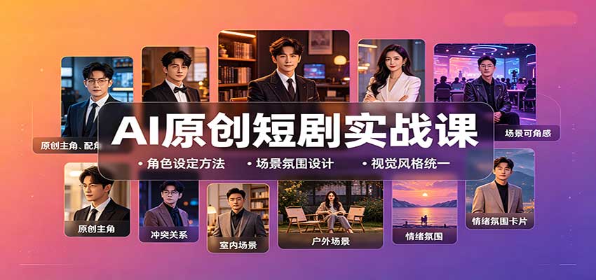 AI原创短剧实战课：从零搭建短剧创作全流程，批量产出可上线剧本-精品虚拟资源库