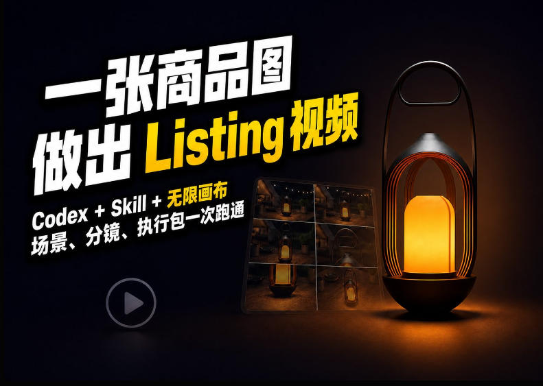 Codex+无限画布，把一张商品图变成可执行的Amazon Listing视频-精品虚拟资源库