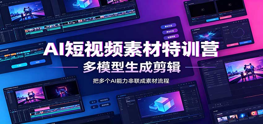 AI短视频素材特训营:Codex本地部署实操,多模型生成剪辑,爆量素材挖掘教学-精品虚拟资源库