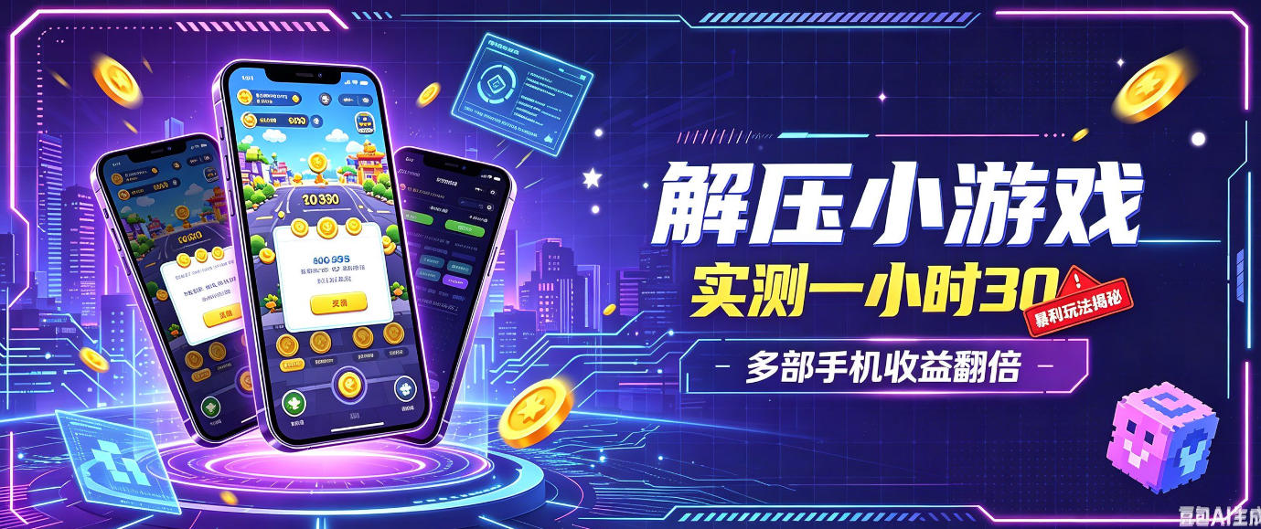 小游戏全流程玩法,实测一小时搞30,简单无脑解压,当天做当天就能看到进账,直接冲就行【揭秘】-精品虚拟资源库