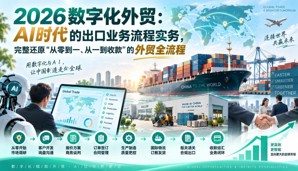 2026数字化外贸:AI时代的出口业务流程实务,完整还原”从零到一、从一到收款”的外贸全流程-精品虚拟资源库