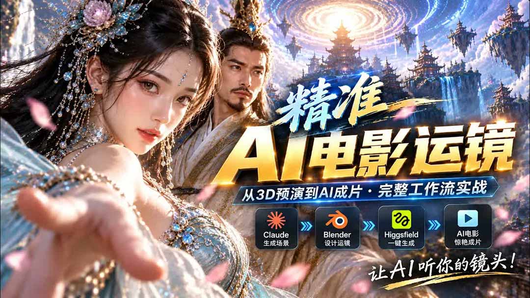 AI视频终于能精准运镜了！Claude + Blender + Higgsfield 免费插件实测-精品虚拟资源库
