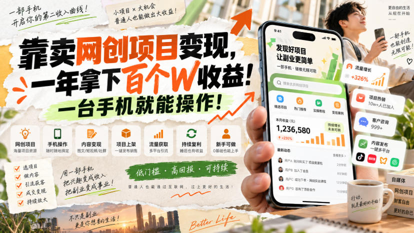 网创小程序虚拟资料变现,一年拿下百万收益,一部手机就可以做,0成本变现副业!-精品虚拟资源库