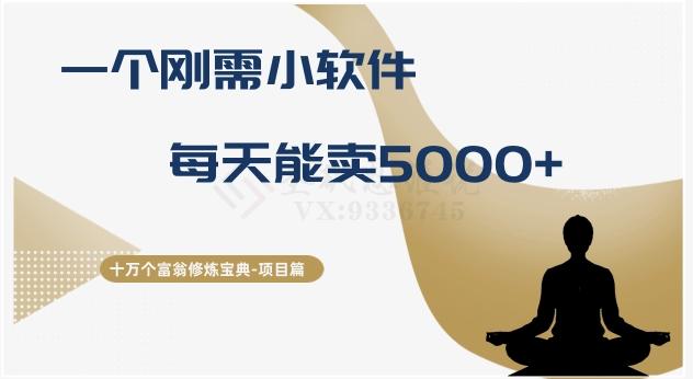 十万个富翁修炼宝典之17.一个刚需小软件，每天能卖5000+-精品虚拟资源库