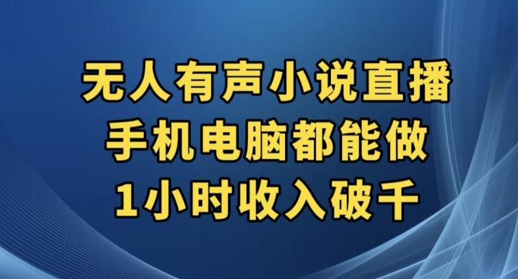 抖音无人有声小说直播，手机电脑都能做，1小时收入破千【揭秘】-精品虚拟资源库