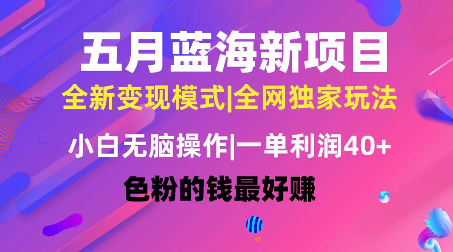 五月蓝海项目全新玩法，小白无脑操作，一天几分钟，矩阵操作，月入4万+-精品虚拟资源库