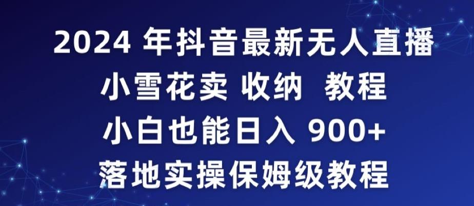 2024年抖音最新无人直播小雪花卖收纳教程，小白也能日入900+落地实操保姆级教程【揭秘】-精品虚拟资源库