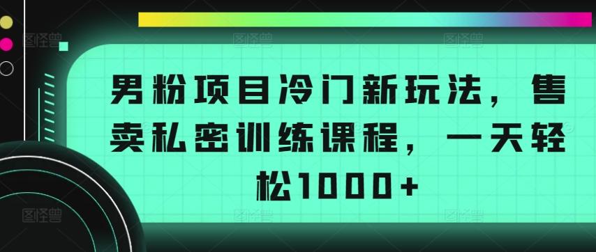 男粉项目冷门新玩法，售卖私密训练课程，一天轻松1000+【揭秘】-精品虚拟资源库