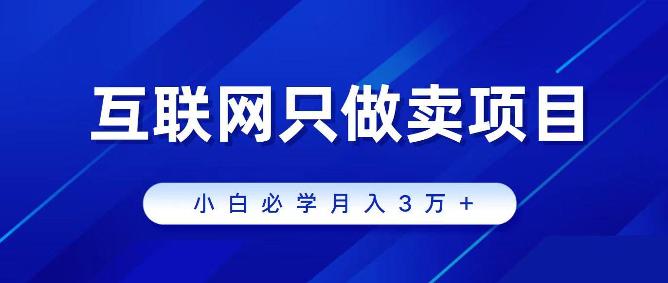 (9623期)互联网的尽头就是卖项目，被割过韭菜的兄弟们必看！轻松月入三万以上！-精品虚拟资源库