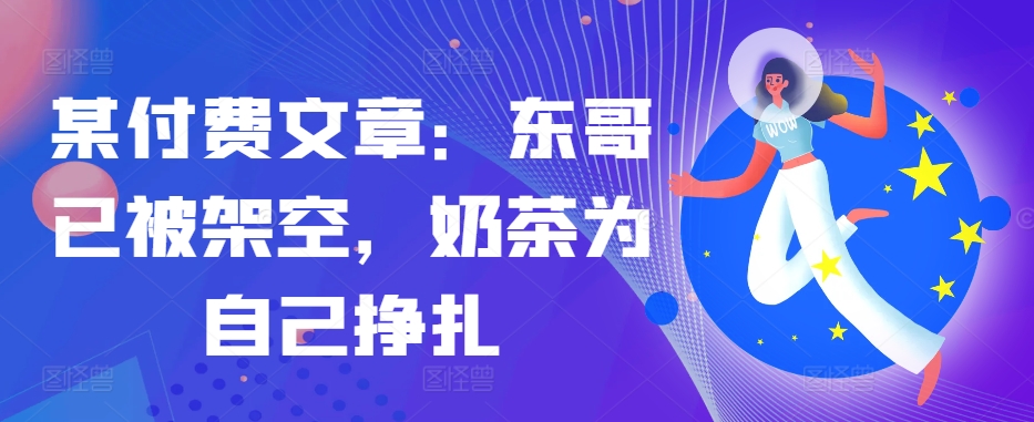 某付费文章：东哥已被架空，奶茶为自己挣扎!!-精品虚拟资源库