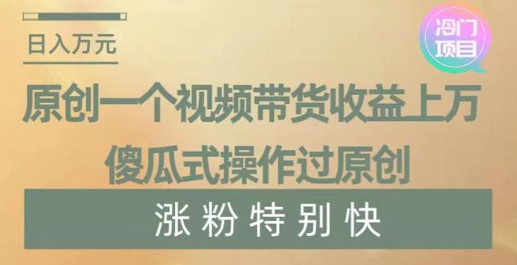 原创一个视频带货收益上万，傻瓜式操作过原创，几分钟做一个视频涨粉特别快【揭秘】-精品虚拟资源库