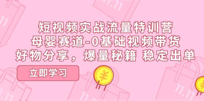 短视频实战流量特训营，母婴赛道-0基础带货，好物分享，爆量秘籍 稳定出单-精品虚拟资源库