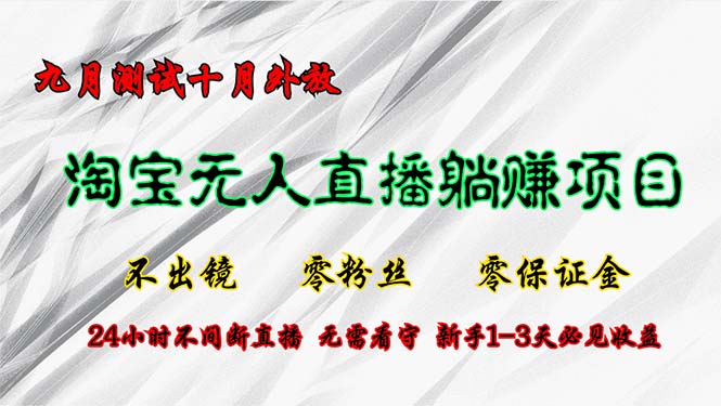 淘宝无人直播最新玩法，九月测试十月外放，不出镜零粉丝零保证金，24小…-精品虚拟资源库