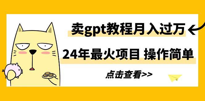 24年最火项目，卖gpt教程月入过万，操作简单-精品虚拟资源库