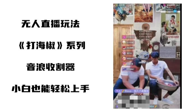 打海椒无人直播整蛊项目，小白轻松上手撸音浪收割器（教程+工具+素材）-精品虚拟资源库