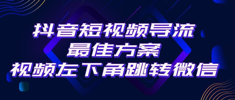 抖音短视频引流导流最佳方案，视频左下角跳转微信，外面500一单，利润200+-精品虚拟资源库