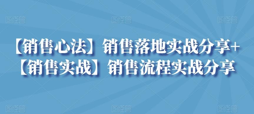 【销售心法】销售落地实战分享+【销售实战】销售流程实战分享-精品虚拟资源库