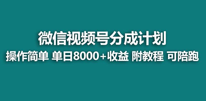【蓝海项目】视频号分成计划最新玩法，单天收益8000+，附玩法教程，24年…-精品虚拟资源库