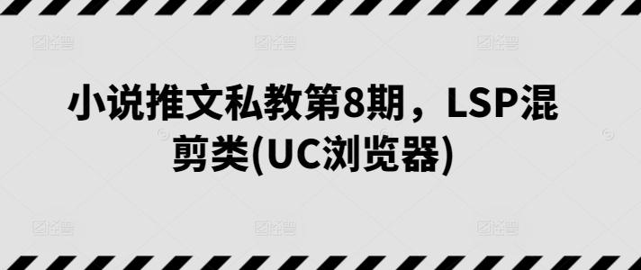 小说推文私教第8期，LSP混剪类(UC浏览器)-精品虚拟资源库