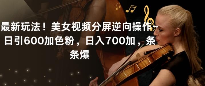 最新玩法！美女视频分屏逆向操作~日引600加色粉，日入700加，条条爆【揭秘】-精品虚拟资源库