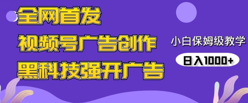 全网首发蝴蝶号广告创作，用AI做视频，黑科技强开广告，小白跟着做，日入1000+【揭秘】-精品虚拟资源库