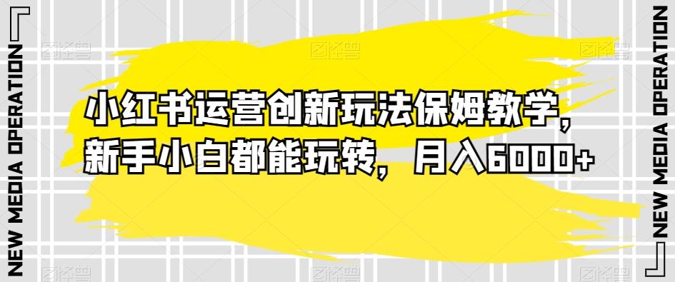 小红书运营创新玩法保姆教学，新手小白都能玩转，月入6000+【揭秘】-精品虚拟资源库