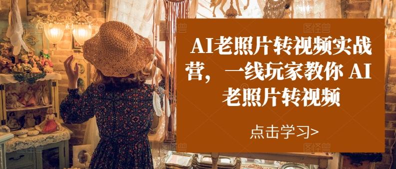 AI老照片转视频实战营，一线玩家教你AI老照片转视频-精品虚拟资源库