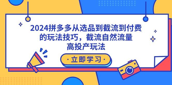 2024拼多多从选品到截流到付费的玩法技巧，截流自然流量玩法，高投产玩法-精品虚拟资源库