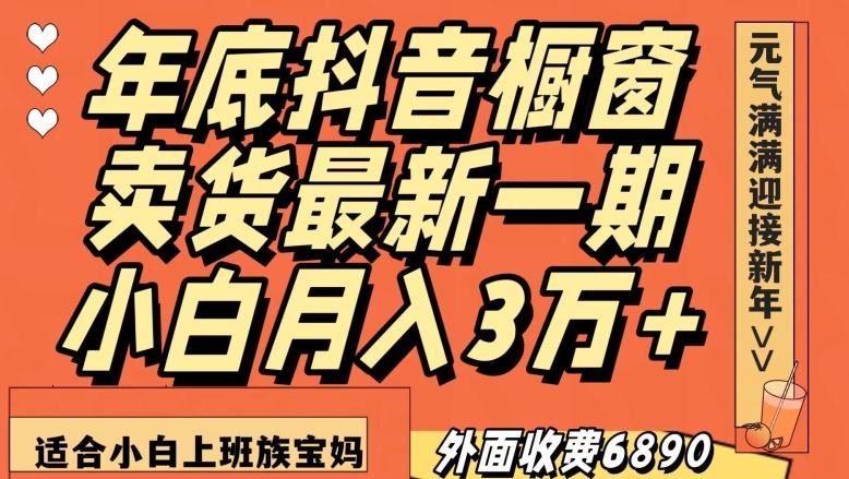 外面收费6890元年底抖音橱窗卖货最新一期，小白月入3万，适合小白上班族宝妈【揭秘】-精品虚拟资源库