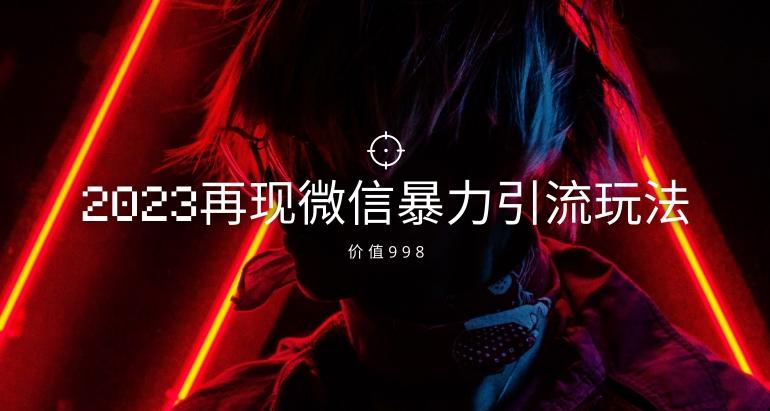 价值998元2023最新微信暴力引流玩法，日引流50-100+-精品虚拟资源库
